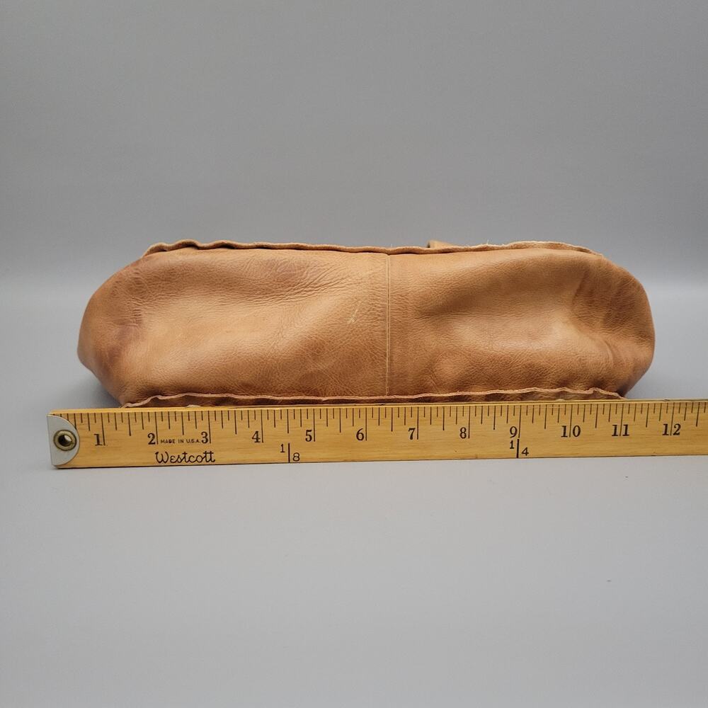 Bed Stu Stevie Tote Shoulder Bag Full Grain Leather Brown Whipstitch Dual Straps - Picture 10 of 13